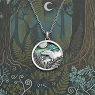 Real Paua Abalone Shell & Mother of Pearl Badger Pendant Necklace