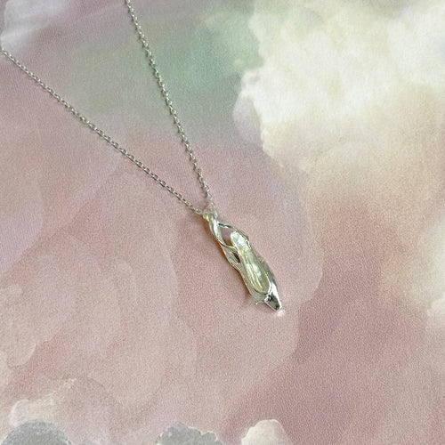 Sterling Silver Ballet Pointe Shoe Pendant Necklace