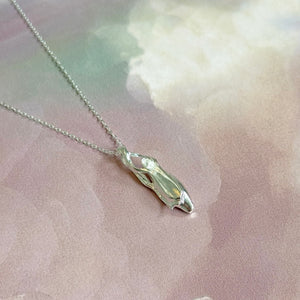 Sterling Silver Ballet Pointe Shoe Pendant Necklace