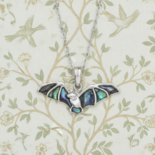 Load image into Gallery viewer, Real Paua Abalone Bat Pendant Necklace