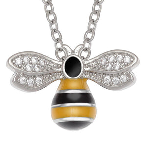 Lucky Crystal Bumble Bee Pendant Necklace