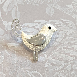 Silver Plated Bird Brooch