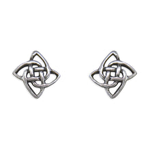Load image into Gallery viewer, Sterling Silver Celtic Square Knot Stud Earrings