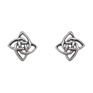 Sterling Silver Celtic Square Knot Stud Earrings