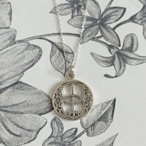 Sterling Silver Chalice Well Spiritual Pendant Necklace