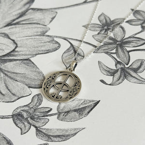 Sterling Silver Chalice Well Spiritual Pendant Necklace
