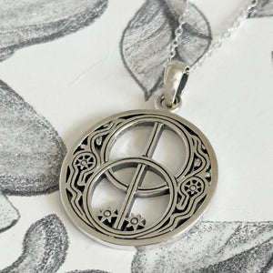 Sterling Silver Chalice Well Spiritual Pendant Necklace