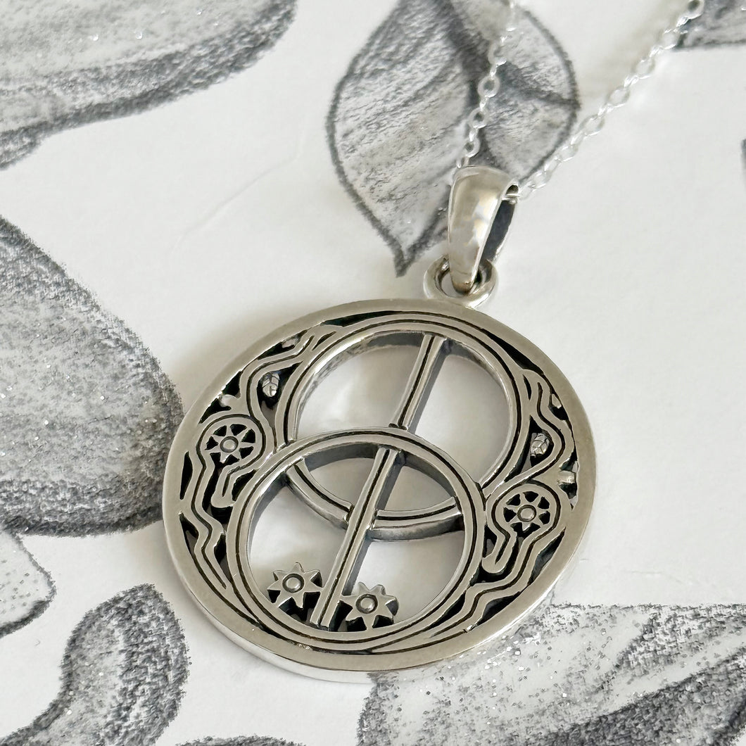 Sterling Silver Chalice Well Spiritual Pendant Necklace