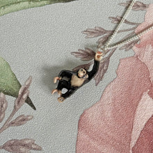 Load image into Gallery viewer, Chimpanzee Chimp Porcelain Animal Pendant Necklace