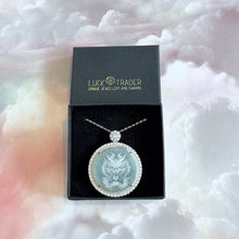 Load image into Gallery viewer, Certified Jade and Sterling Silver Crystal Chinese Dragon Pendant Necklace