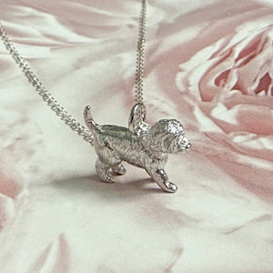 Solid 925 Sterling Silver Cockapoo Pendant Necklace