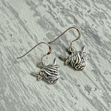 Load image into Gallery viewer, Sterling Silver Scottish Highland Cow Earrings