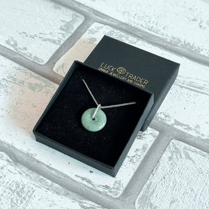 Certified Jade and Sterling Silver Crystal Agogo Pendant Necklace