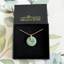 Load image into Gallery viewer, Certified Jade and Gold Plated Sterling Silver Crystal Agogo Pendant Necklace