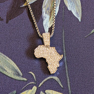African Continent Ethnic Africa Crystal Pendant Necklace