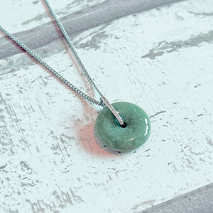 Certified Jade and Sterling Silver Crystal Agogo Pendant Necklace