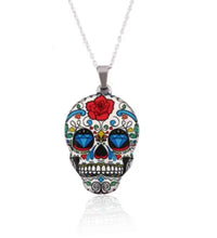 Load image into Gallery viewer, Day of the Dead Sugar Skull Pendant Necklace