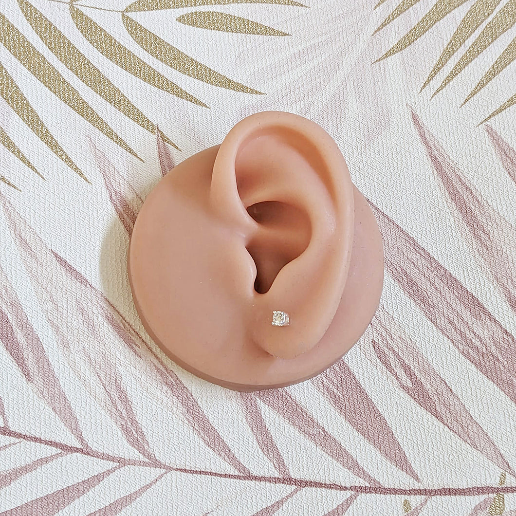 Sterling Silver Cubic Zirconia Stud Earrings