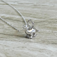 Solid 925 Sterling Silver Diplodocus Dinosaur Pendant Necklace
