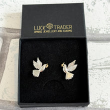 Load image into Gallery viewer, Sterling Silver Dove of Peace Stud Earrings