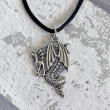 Load image into Gallery viewer, Solid 925 Sterling Silver Mythical Dragon Men&#39;s Pendant Necklace
