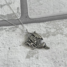Load image into Gallery viewer, Solid 925 Sterling Silver Mythical Dragon Men&#39;s Pendant Necklace
