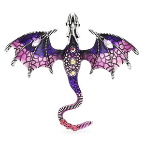 Purple Crystal Dragon Brooch