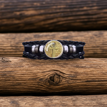 Load image into Gallery viewer, Ancient Egyptian Golden Ankh Cross Mens Bracelet