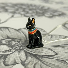 Load image into Gallery viewer, Egyptian Cat Porcelain Pendant Necklace