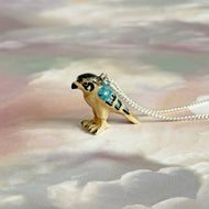 Egyptian Falcon Bird Porcelain Pendant Necklace