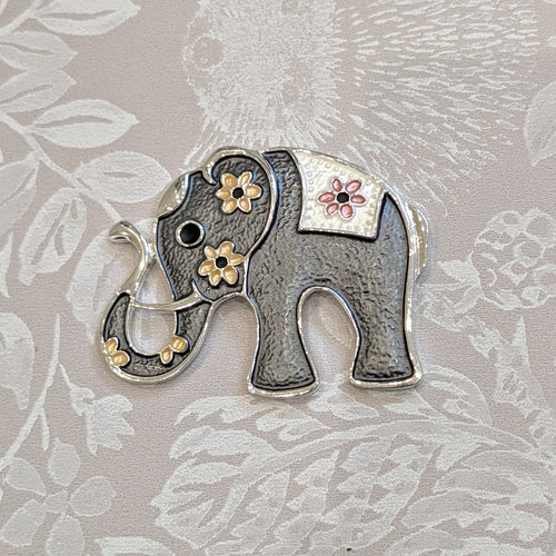 Vibrant Elephant Magnetic Brooch