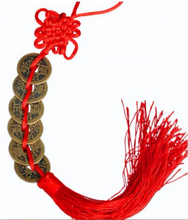 Load image into Gallery viewer, Lucky Chinese Feng Shui Coin Red Silk Protection Door Hanger