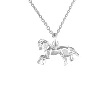 Load image into Gallery viewer, Sterling Silver Pony Horse Galloping Pendant Necklace