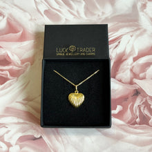 Load image into Gallery viewer, Sterling Silver Gold Plated Shell Heart Pendant Necklace