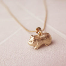 Load image into Gallery viewer, Sterling Silver Rose Gold Plated Guinea Pig Pendant Necklace