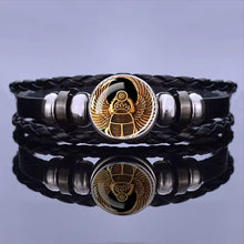 Load image into Gallery viewer, Ancient Egyptian Golden Scarab Beetle Mens Bracelet