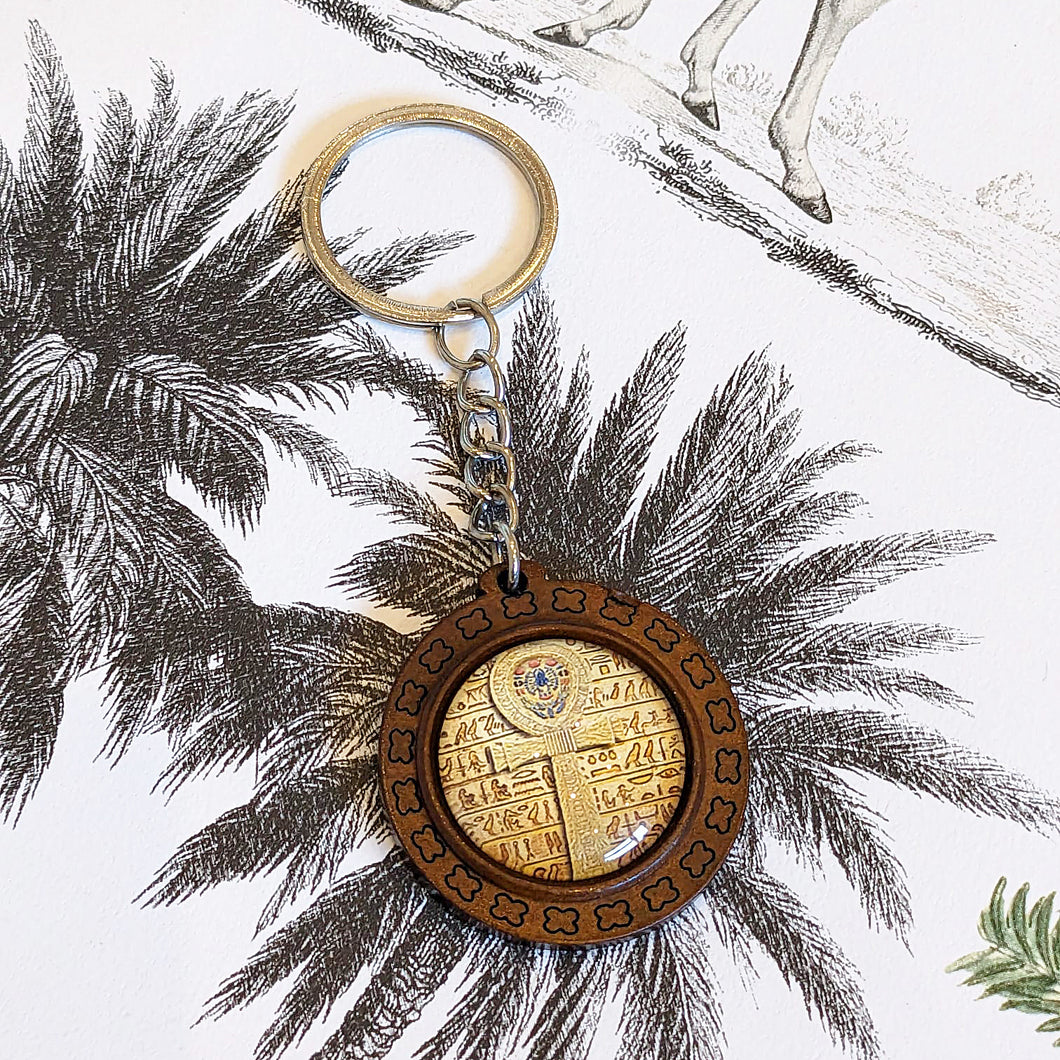 Ancient Egyptian Golden Ankh Keyring Keychain