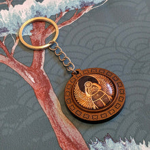 Load image into Gallery viewer, Ancient Egyptian Golden Scarab Beetle Keyring Keychain