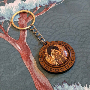 Ancient Egyptian Golden Scarab Beetle Keyring Keychain
