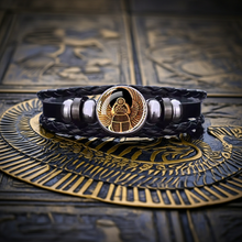 Load image into Gallery viewer, Ancient Egyptian Golden Scarab Beetle Mens Bracelet