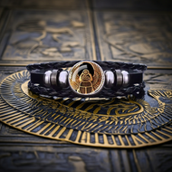 Ancient Egyptian Golden Scarab Beetle Mens Bracelet