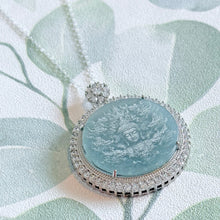 Load image into Gallery viewer, Certified Jade and Sterling Silver Crystal Guanyin Buddha Pendant Necklace