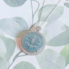 Load image into Gallery viewer, Certified Jade and Sterling Silver Crystal Guanyin Buddha Pendant Necklace