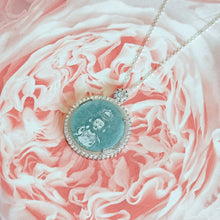 Load image into Gallery viewer, Certified Jade and Sterling Silver Crystal Goddess of Mercy Pendant Necklace