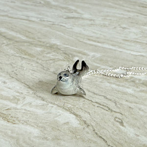 Harbour Seal Porcelain Animal Pendant Necklace