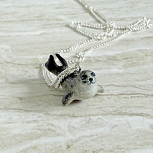 Load image into Gallery viewer, Harbour Seal Porcelain Animal Pendant Necklace