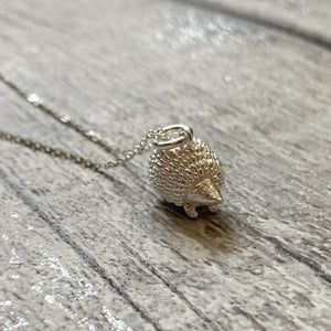 Solid 925 Sterling Silver Lucky Hedgehog Pendant Necklace