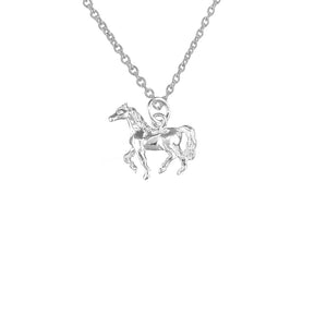 Sterling Silver Elegant Show Pony Horse Pendant Necklace