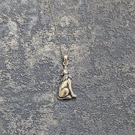Solid 925 Sterling Silver Howling Wolf Pendant Necklace