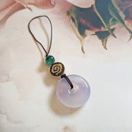 Lucky Genuine Icy Jade Agogo Mobile Phone Bag Purse Charm
